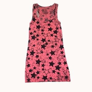 Pink Tank Top w/ Black Stars